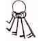Set of 5" Black Aluminum Industrial Keys, 8" x 3"